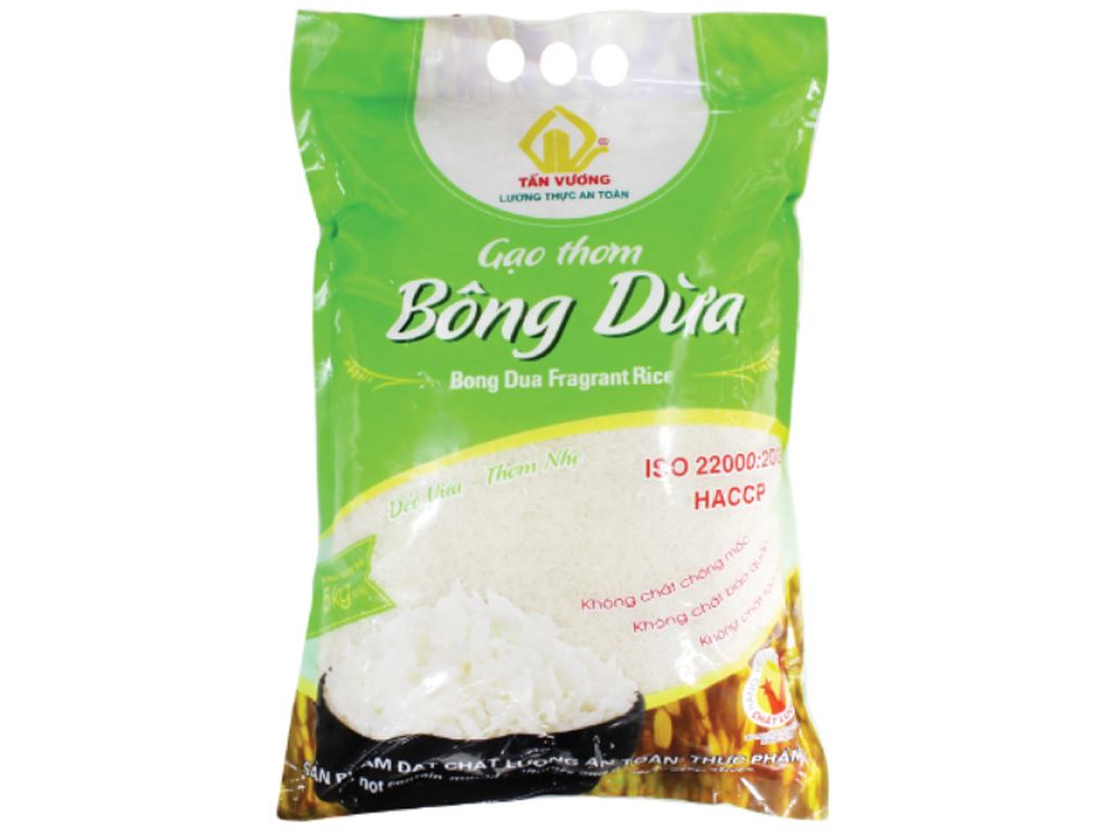 [110163] Gạo thơm Tấn Vương Bông Dừa túi 5kg
