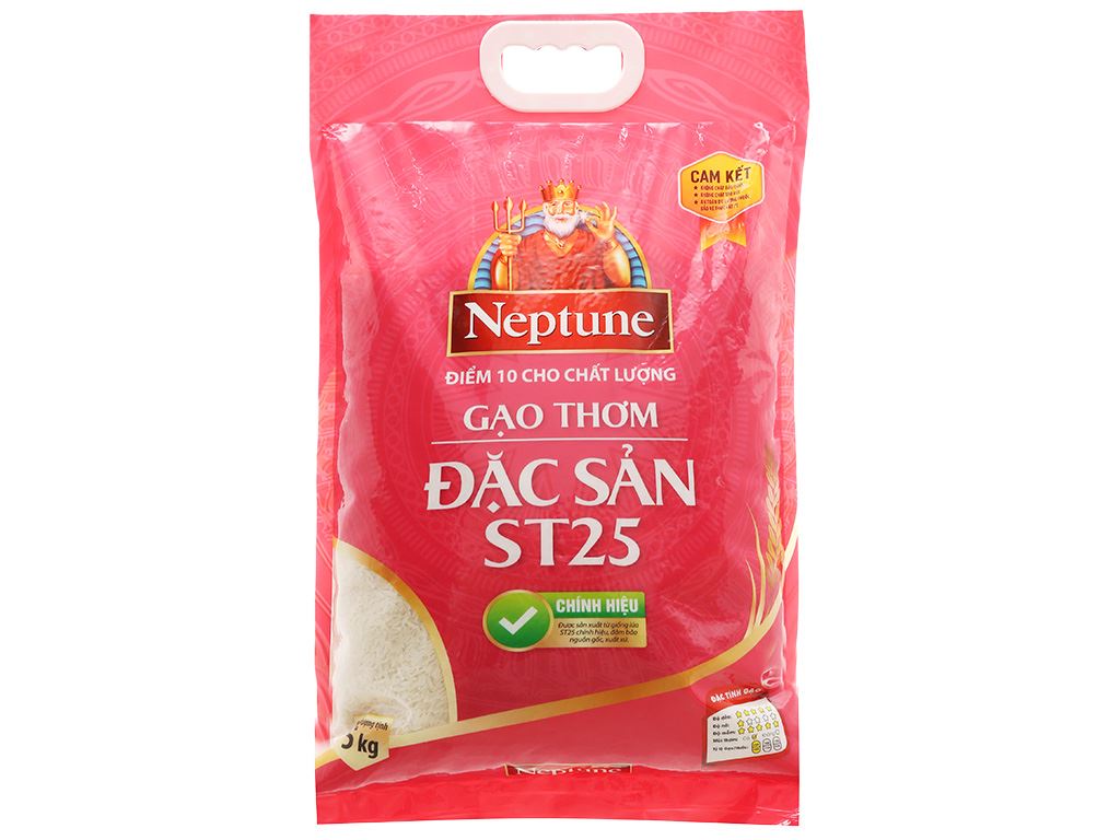 [110165] Gạo thơm đặc sản Neptune ST25 túi 5kg