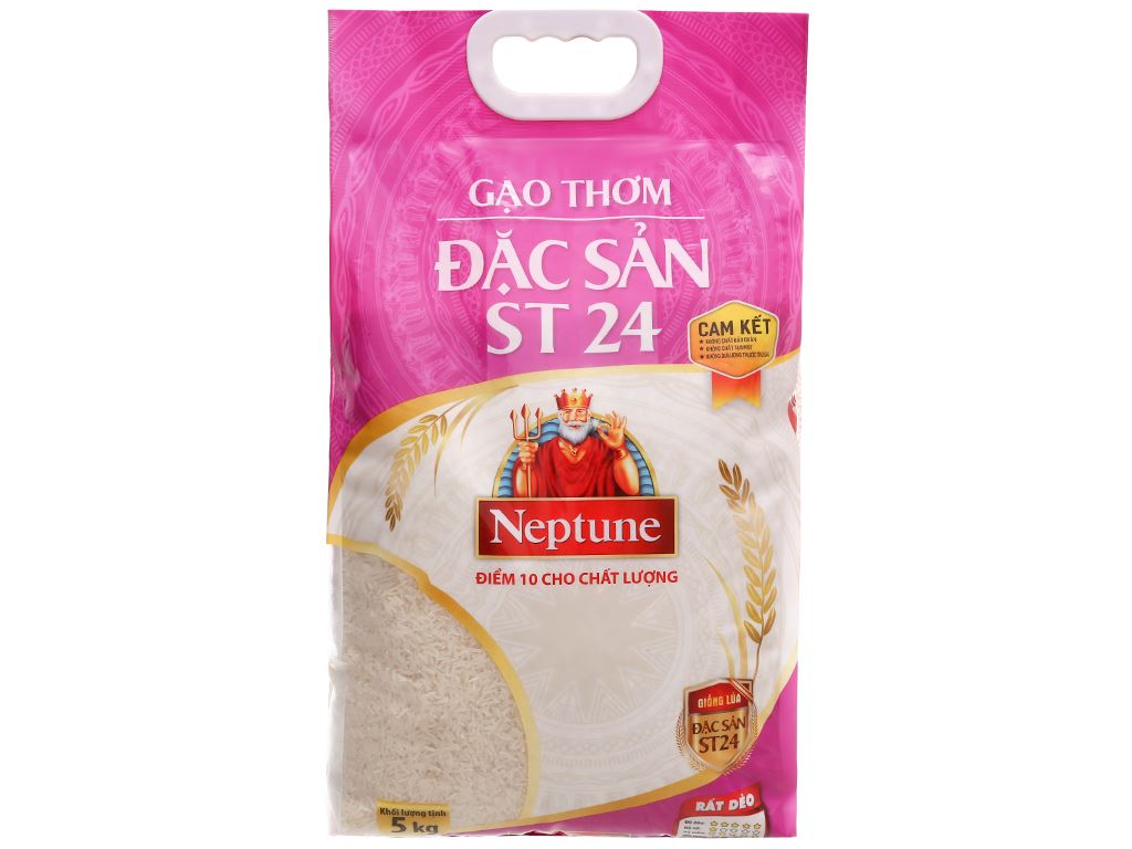 [110166] Gạo thơm Neptune ST24 túi 5kg