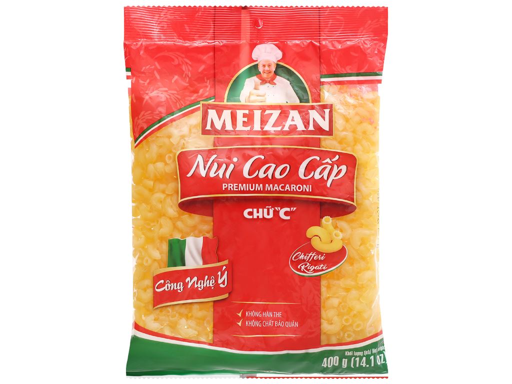 [110194] Nui cao cấp chữ C Meizan gói 400g