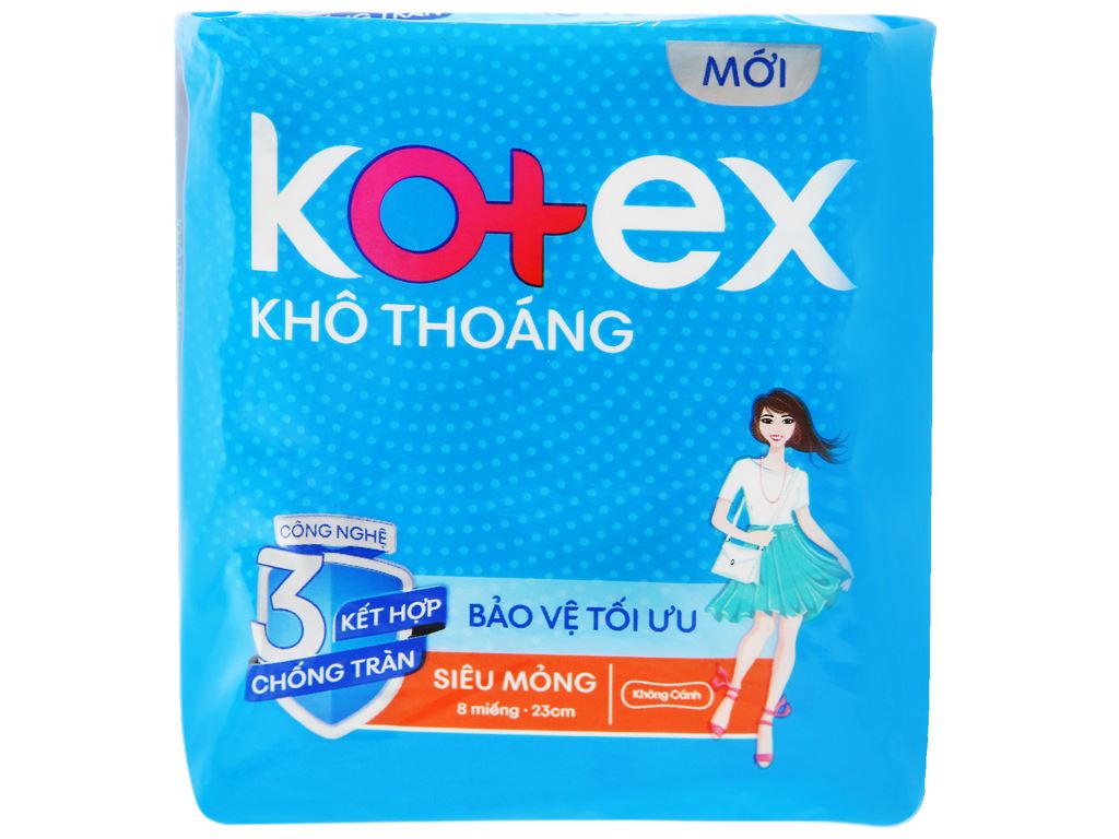 BVS KOTEX MỎNG KHÔNG CÁNH 8M