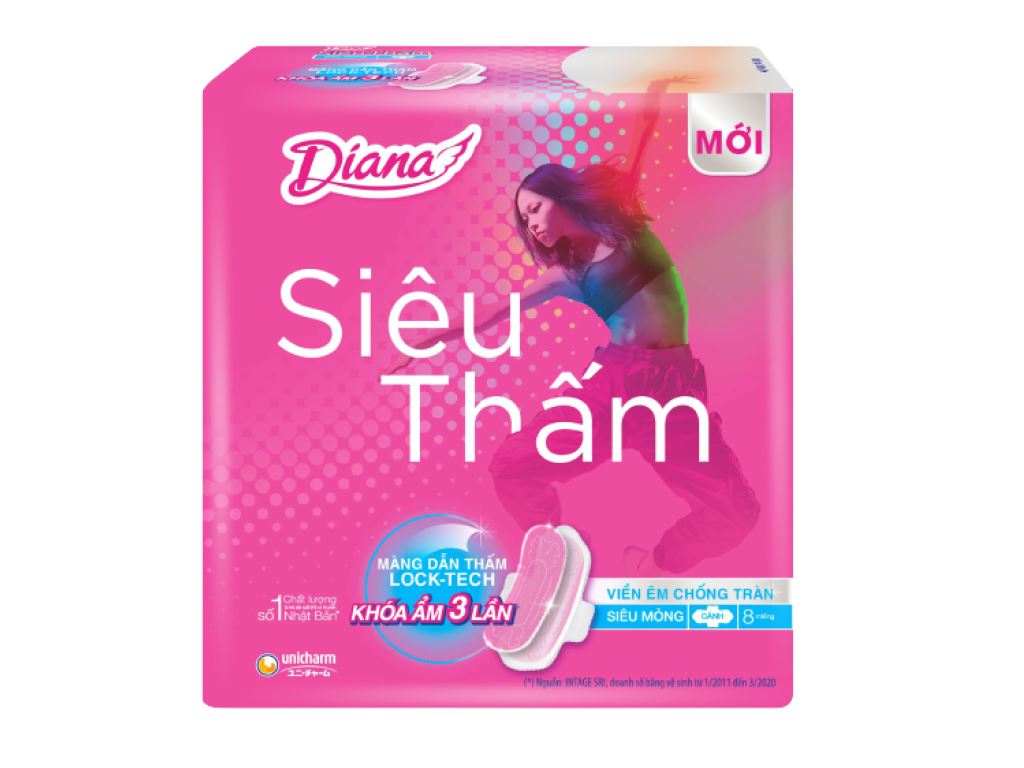 BĂNG VỆ SINH DIANA MỎNG CÁNH  8M